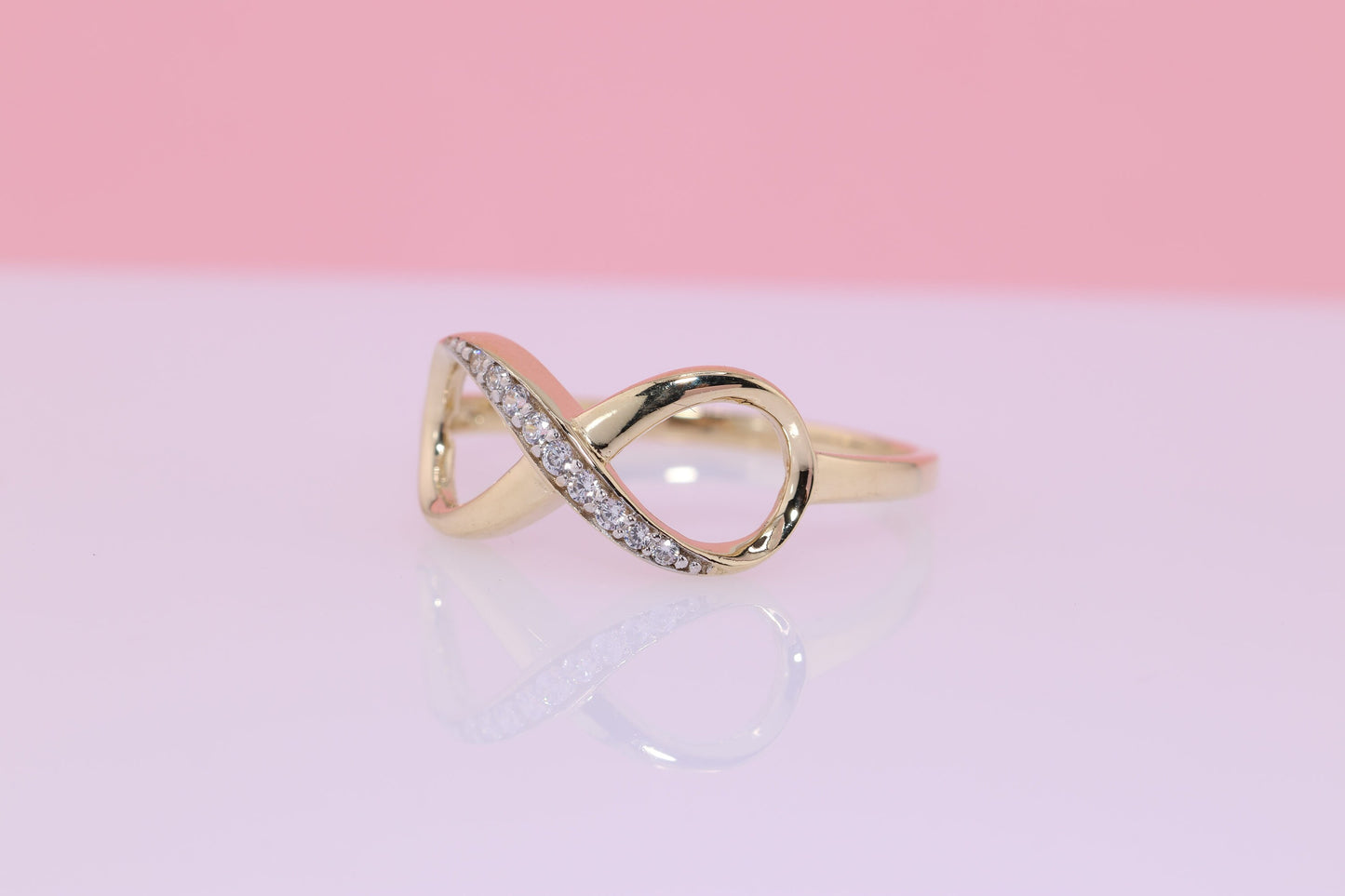 14K Solid Gold Infinity Ring C