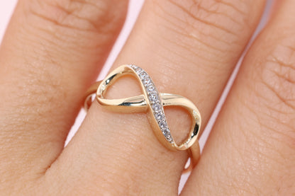 14K Solid Gold Infinity Ring C