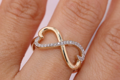 14K Solid Gold Infinity Ring B