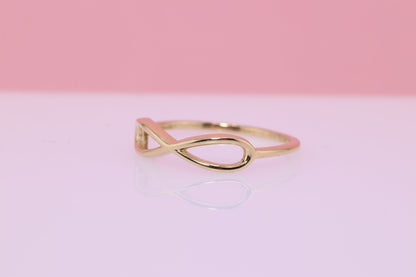 14K Solid Gold Infinity Ring A