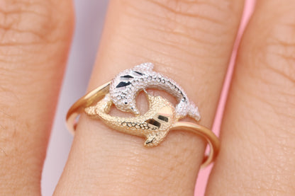 14k Gold Dolphin Ring A