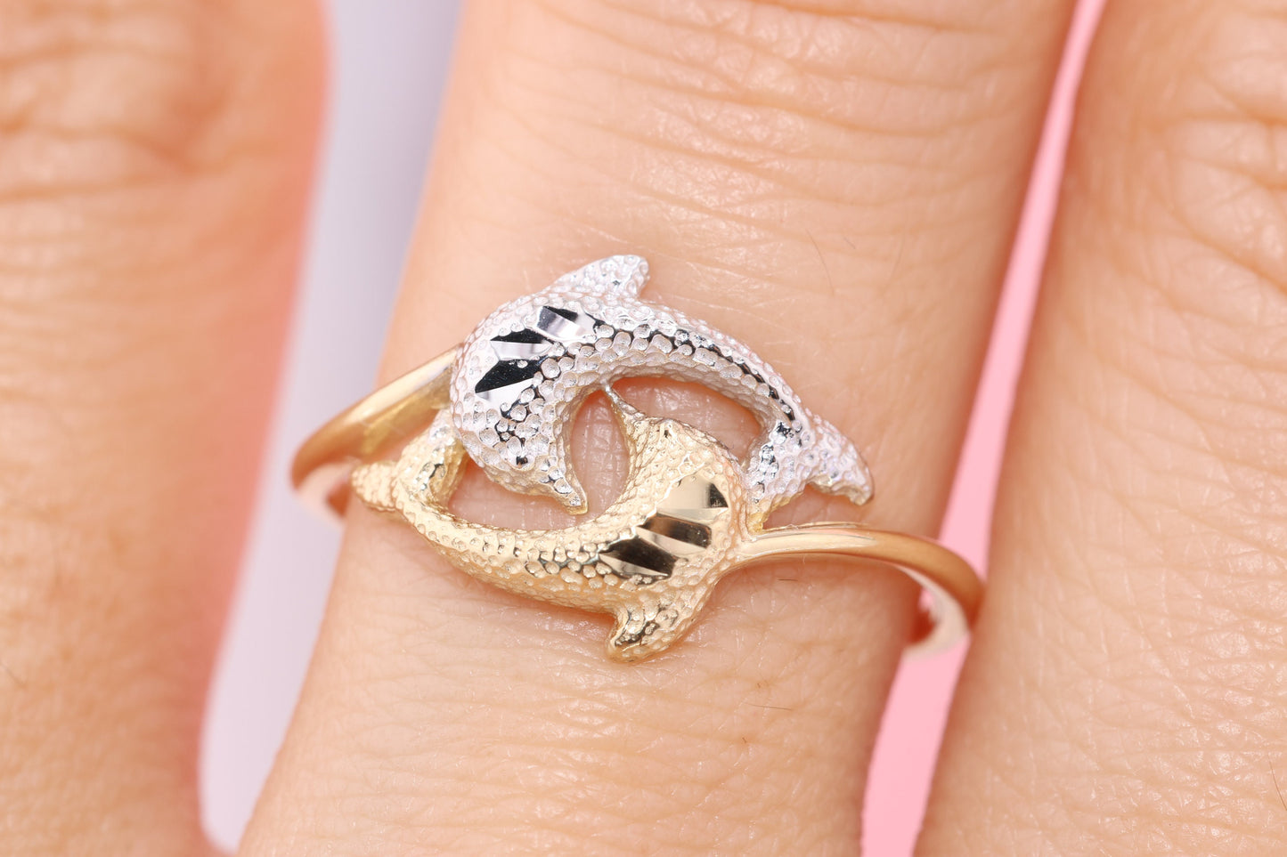 14k Gold Dolphin Ring A