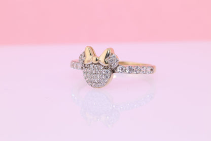 14k Yellow Gold CZ Mouse Ring