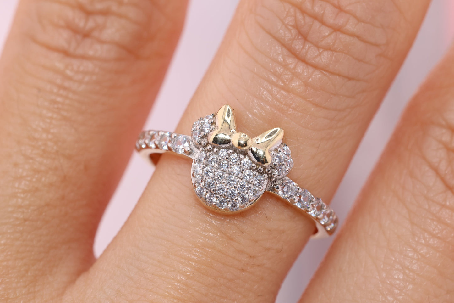 14k Yellow Gold CZ Mouse Ring