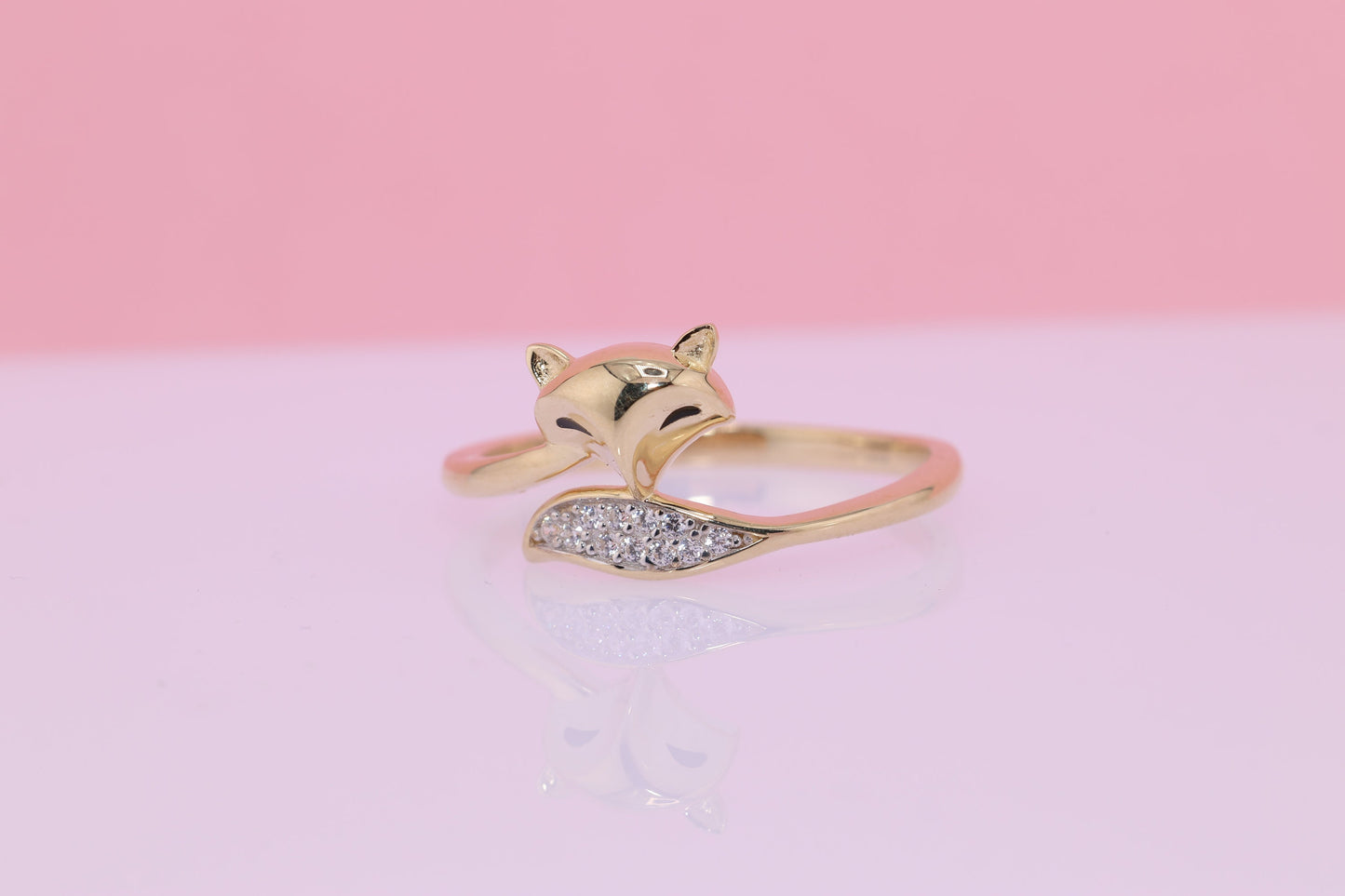 14k Solid Gold Fox Ring