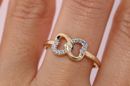 14k Solid Gold Infinity Sign CZ Beautiful Statement Ring