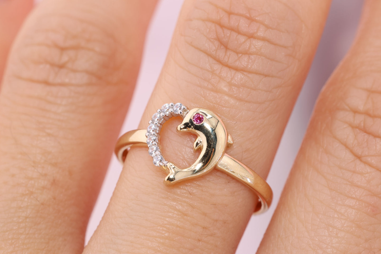 14k Gold Dolphin Ring B