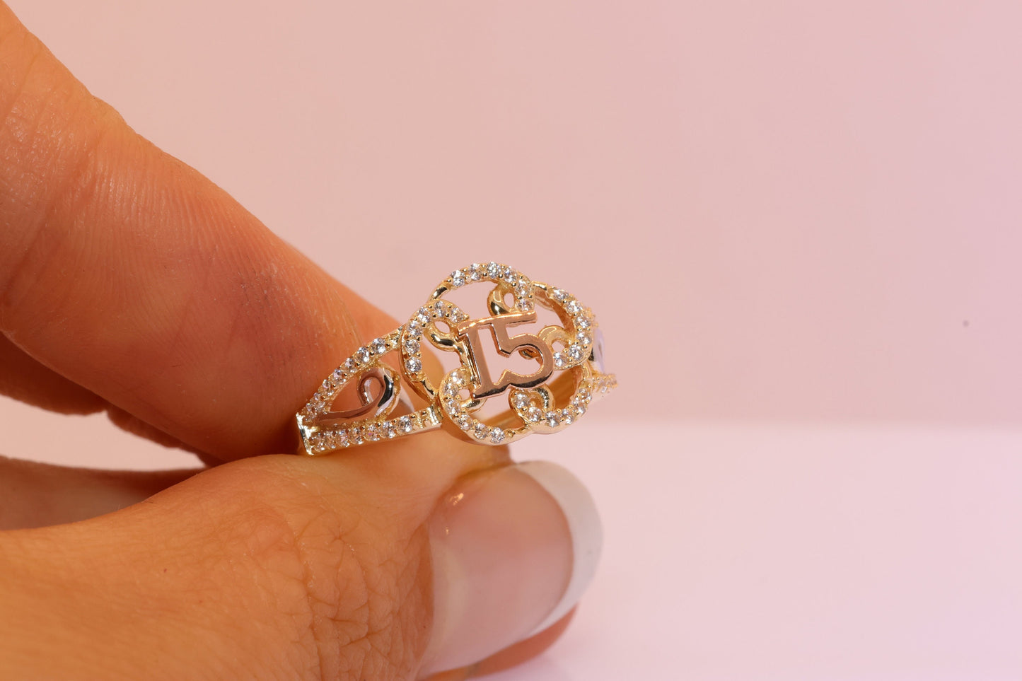 14K Gold 15 Anos Quinceanera Ring D