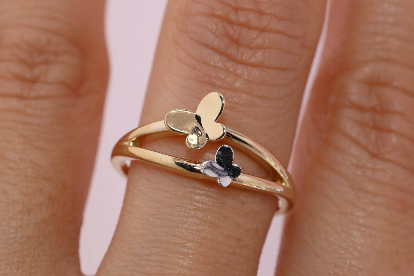 14k Two Color Butterfly Ring