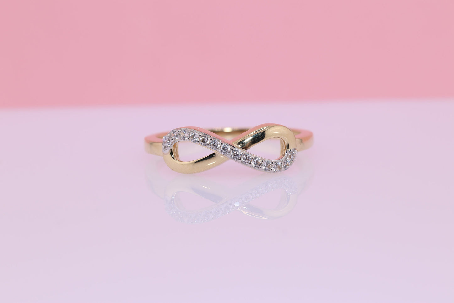 14K Gold CZ Infinity Ring B