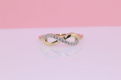 14K Gold CZ Infinity Ring B