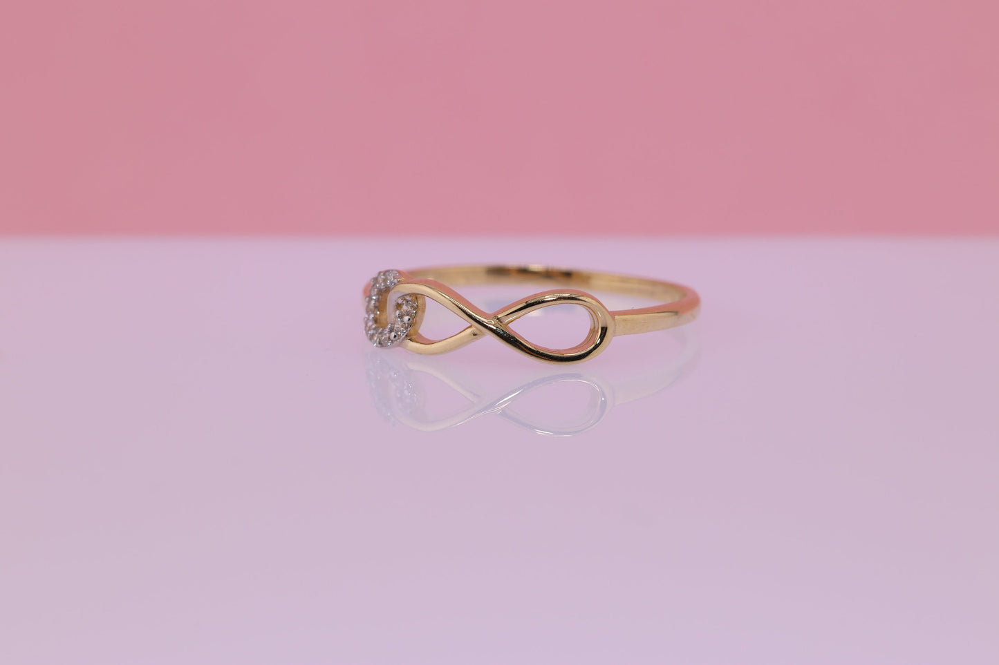 14K Gold CZ Infinity Ring A