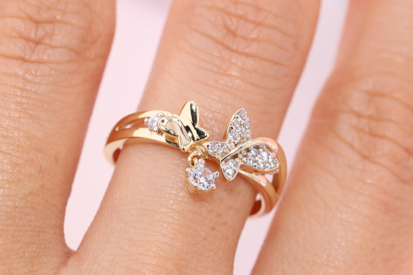 14k Yellow Gold Color Butterfly Ring G