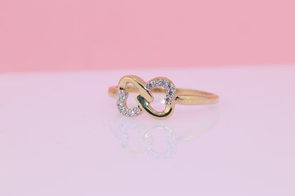 14k Solid Gold Infinity Sign CZ Beautiful Statement Ring