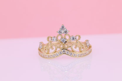 14K Gold 15 Anos Quinceanera Crown Ring NN