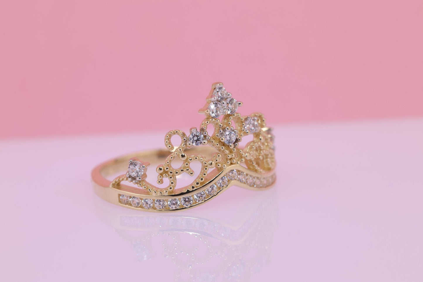 14K Gold 15 Anos Quinceanera Crown Ring NN