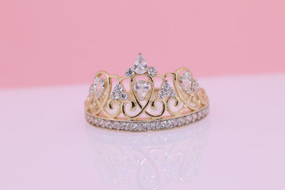 14K Gold 15 Anos Quinceanera Crown Ring MM