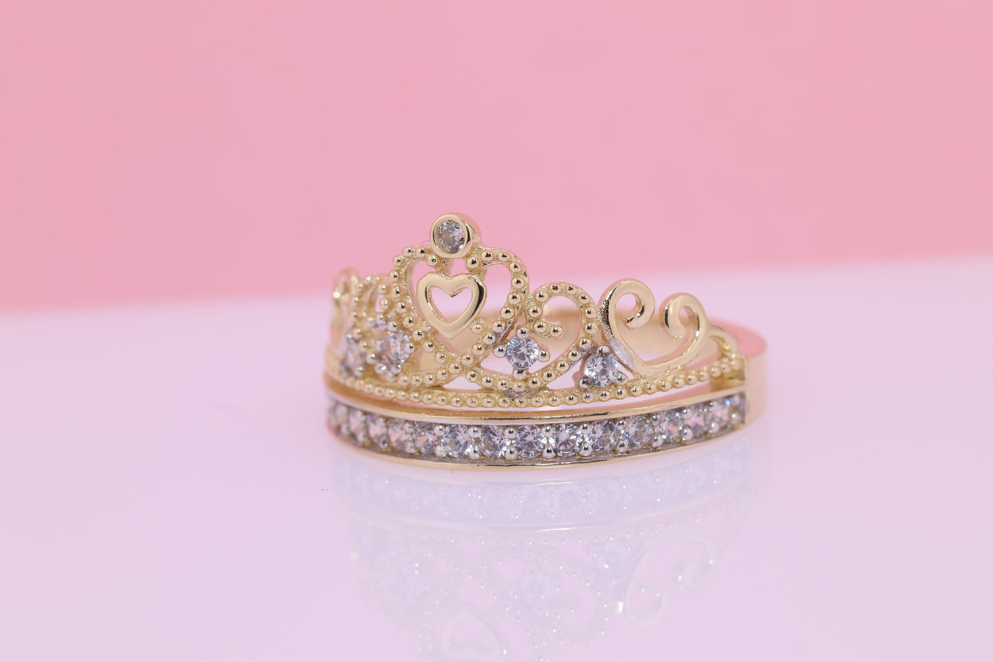 14K Gold 15 Anos Quinceanera Crown Ring LL