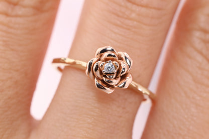 14k Pink Rose Gold Ring F