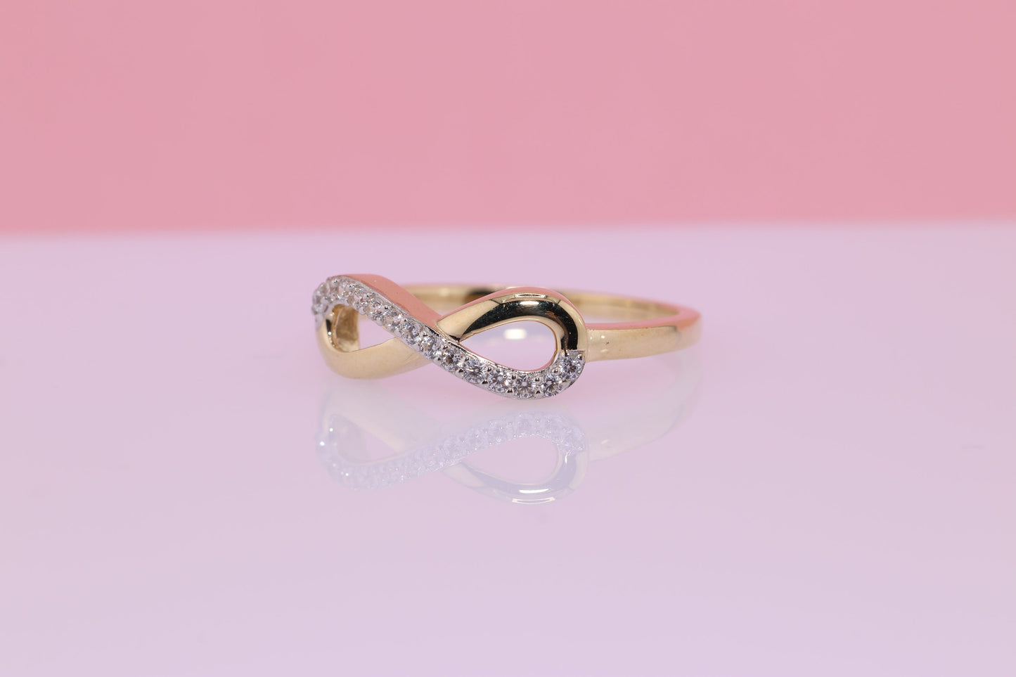 14K Gold CZ Infinity Ring B