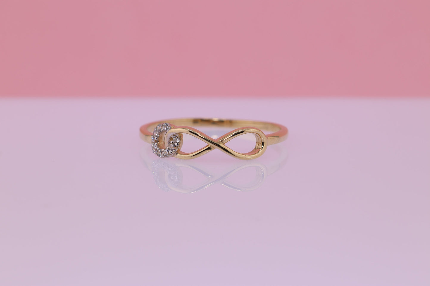 14K Gold CZ Infinity Ring A