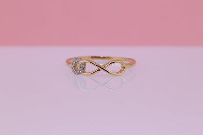 14K Gold CZ Infinity Ring A