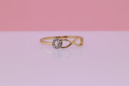 14K Gold CZ Infinity Ring A