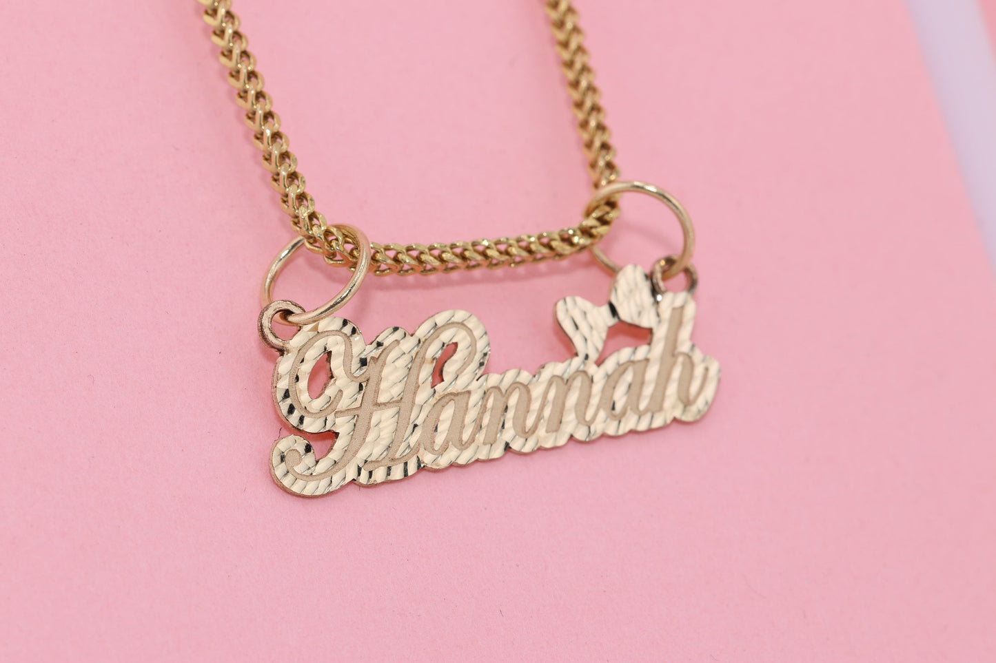 10K or 14K Gold Ribbon Personalized Name Pendant