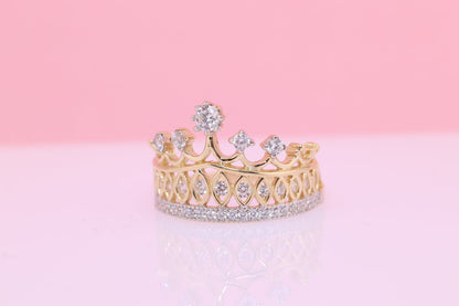 14K Gold 15 Anos Quinceanera Crown Ring BB