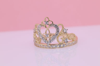 14K Gold 15 Anos Quinceanera Crown Ring KK