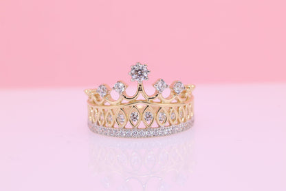 14K Gold 15 Anos Quinceanera Crown Ring BB