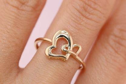 14k Solid Gold Heart Ring A